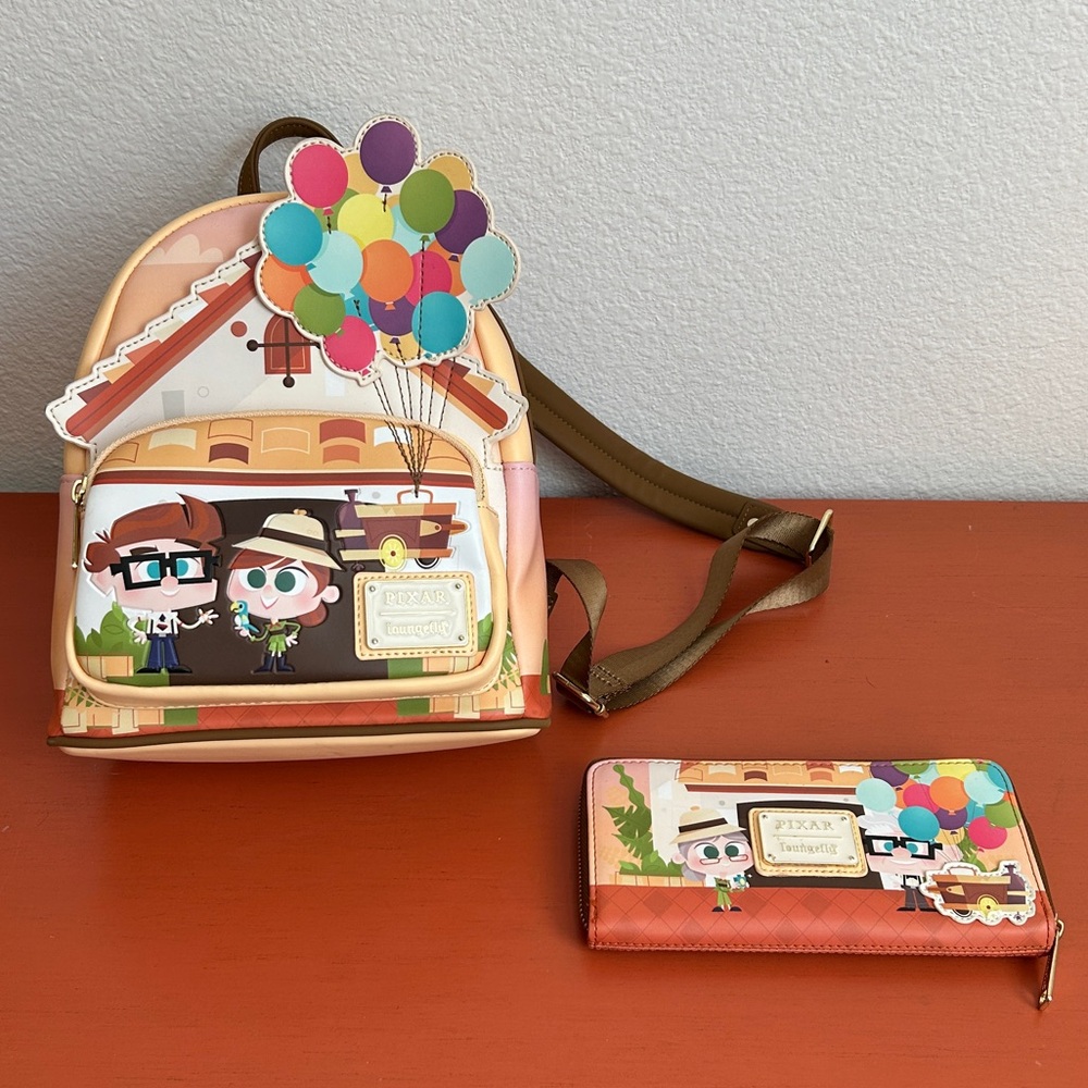 Loungefly Disney Up Working Buddies Mini Backpack and Wallet Set